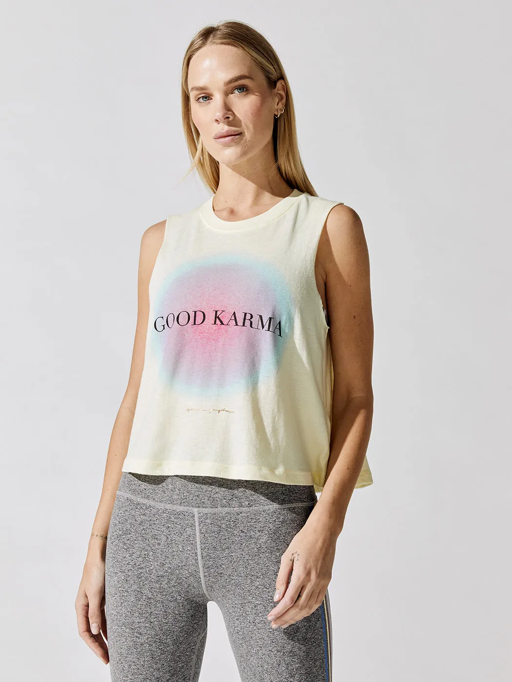 Good Karma Crop Tank - Limoncello sold by Carbon38