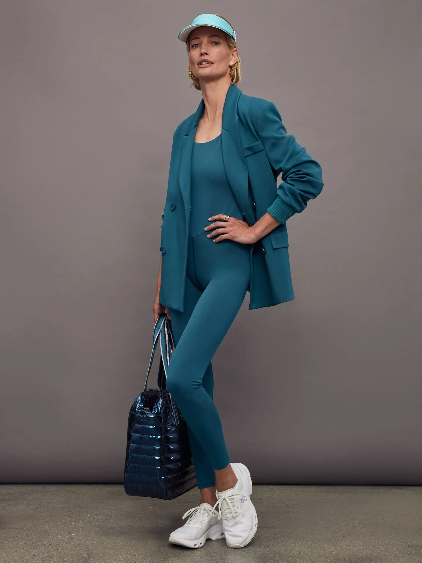 Strappy Jumpsuit in Diamond Compression - Deep Lagoon sold by Carbon38 product image thumbnail 4