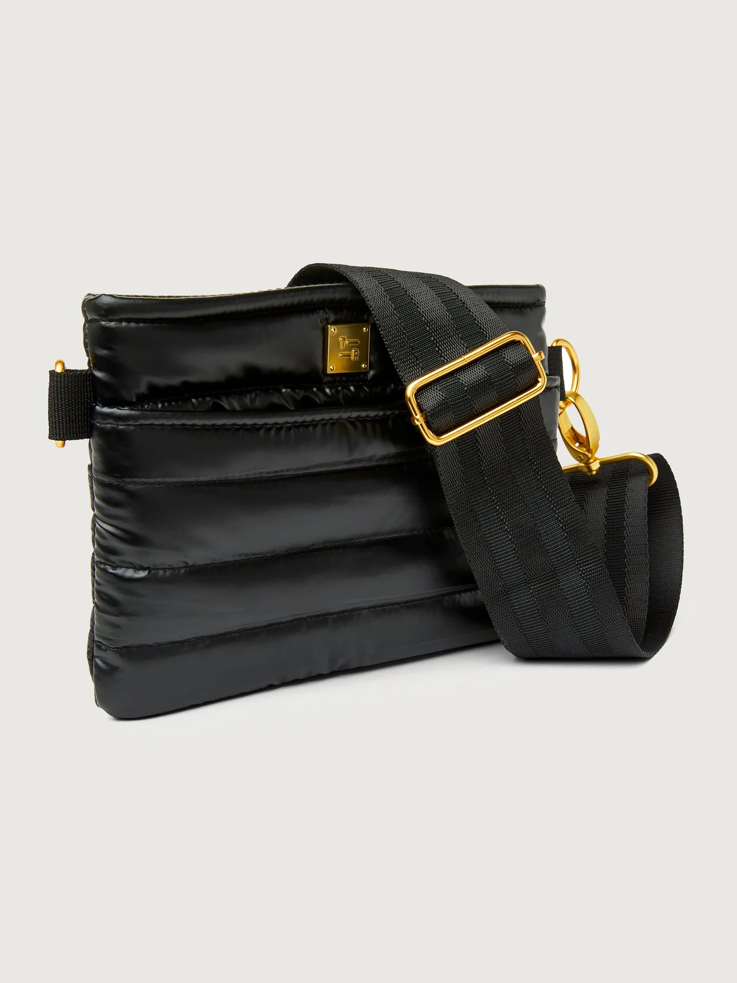 The Original Bum Bag Crossbody - Pearl Black / Black Web/Gold hardware sold by Carbon38