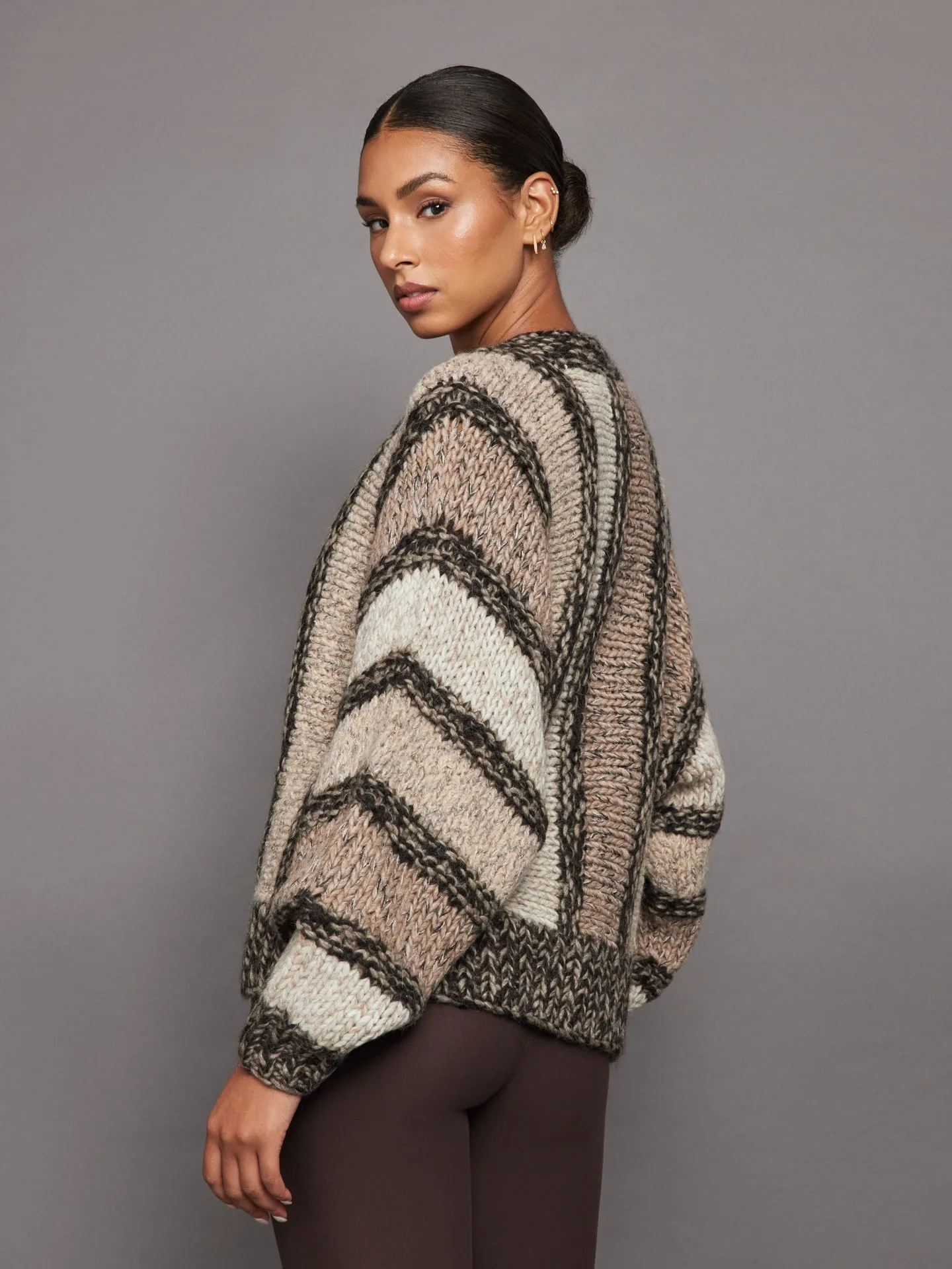 Illia Handknit Cardigan - Sesame Combo sold by Carbon38 product image thumbnail 3