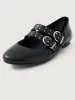 Thekla Black Leather Ballet Flat - Black sold by Carbon38