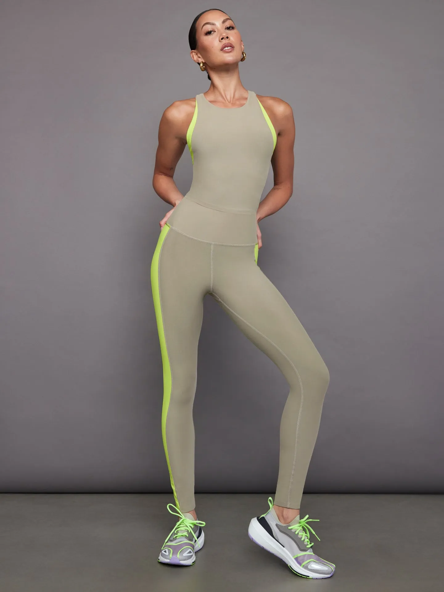 Colorblock High Neck Tank - Silversage / Acid Lime sold by Carbon38 product image thumbnail 5