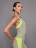 Colorblock High Neck Tank - Silversage / Acid Lime sold by Carbon38