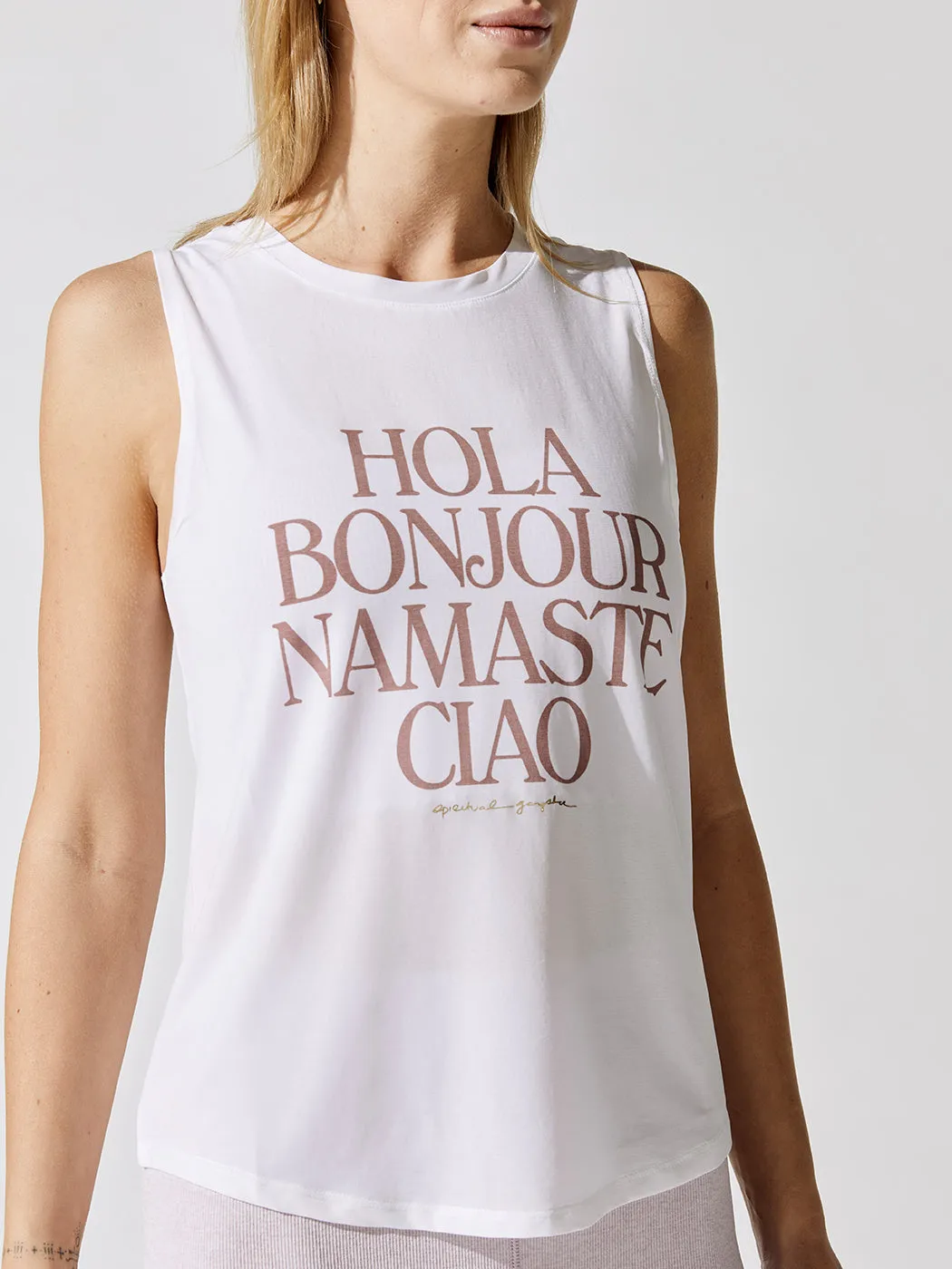 Namaste Active Muscle Tank - White sold by Carbon38 product image thumbnail 4