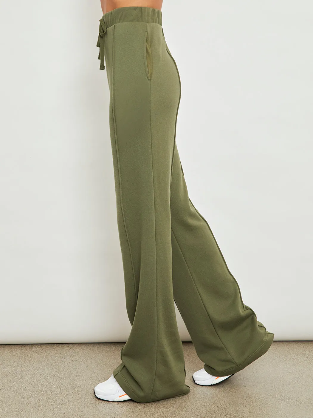 Wide Leg Pintuck Sweatpant in French Terry - Ivy Green sold by Carbon38 product image thumbnail 2