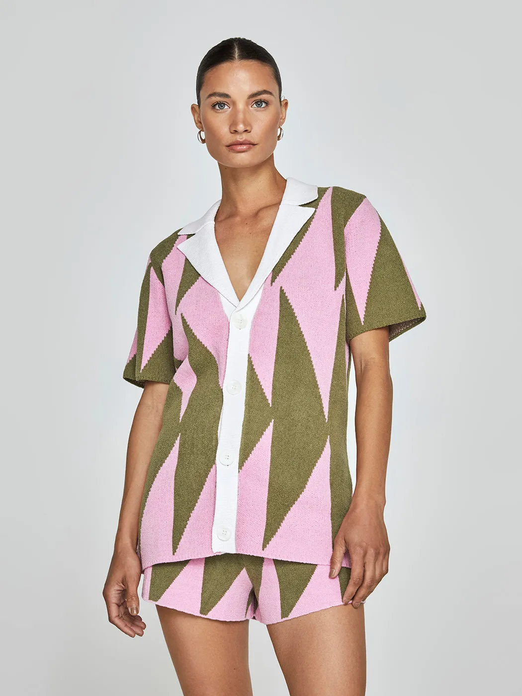 Lei Shirt - Pink & Green sold by Carbon38