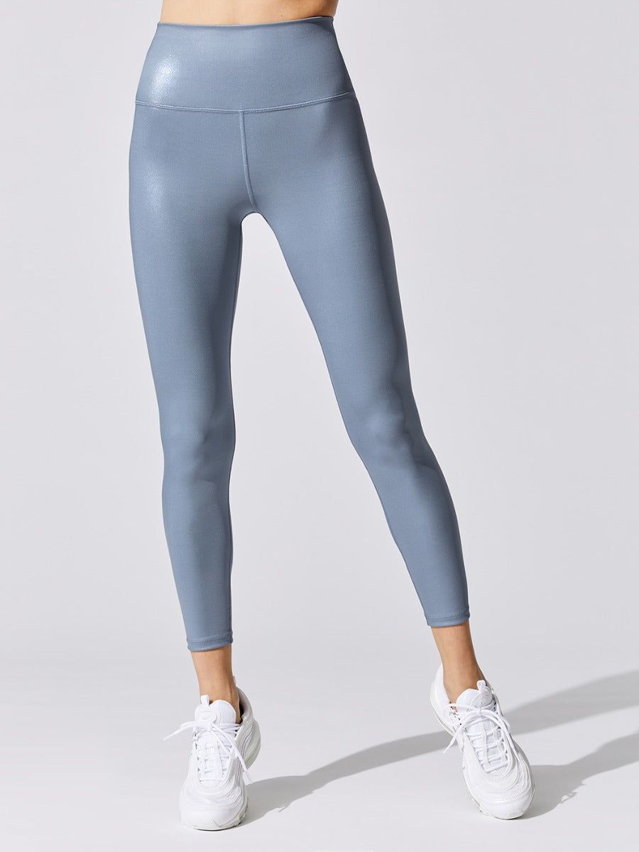 Clear Foil High Rise 7/8 Length Legging - Steel Blue sold by Carbon38 product image thumbnail 3