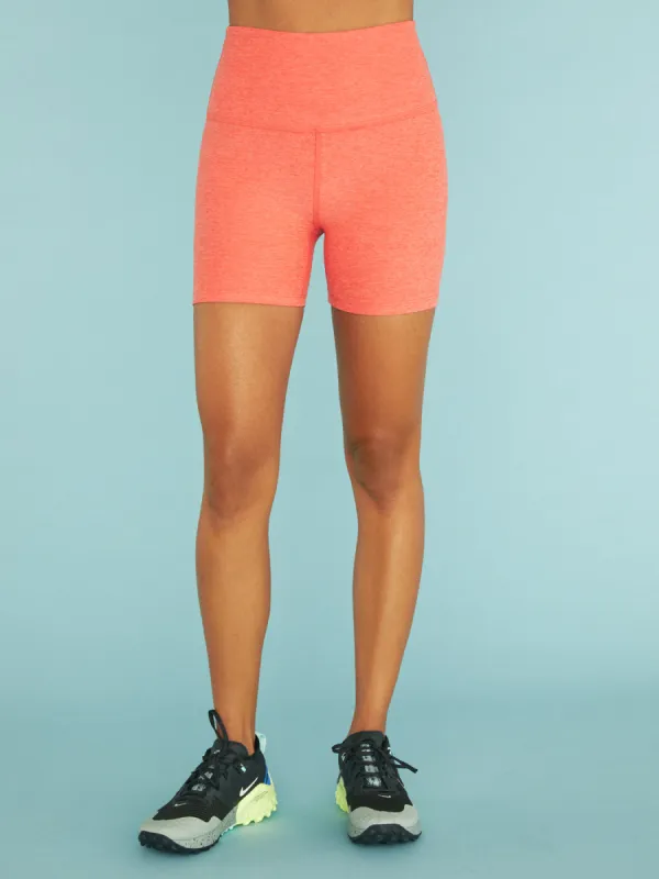 Spacedye Keep Pace Biker Short - Fresh Coral Heather sold by Carbon38