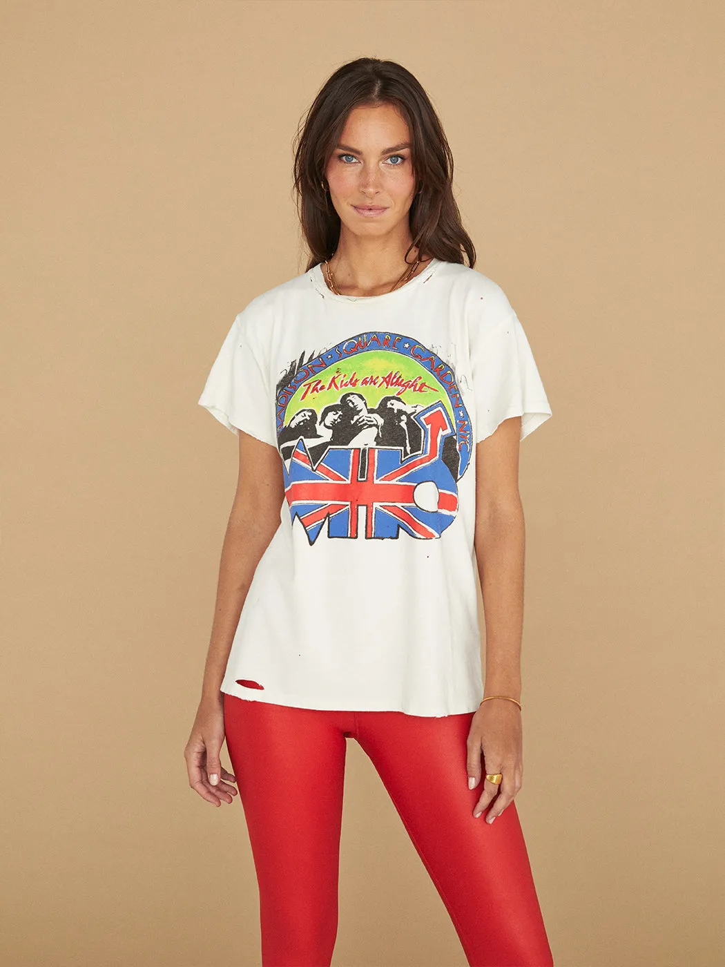 The Who Long Live Rock Destroyed Tee - Vintage White sold by Carbon38