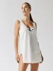 Mini Shift Dress - Off White Linen sold by Carbon38