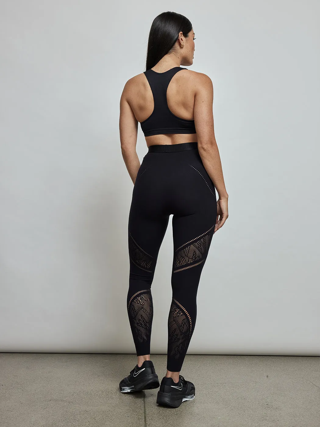 Sporty Logo Net Leggings - Black sold by Carbon38 product image thumbnail 3