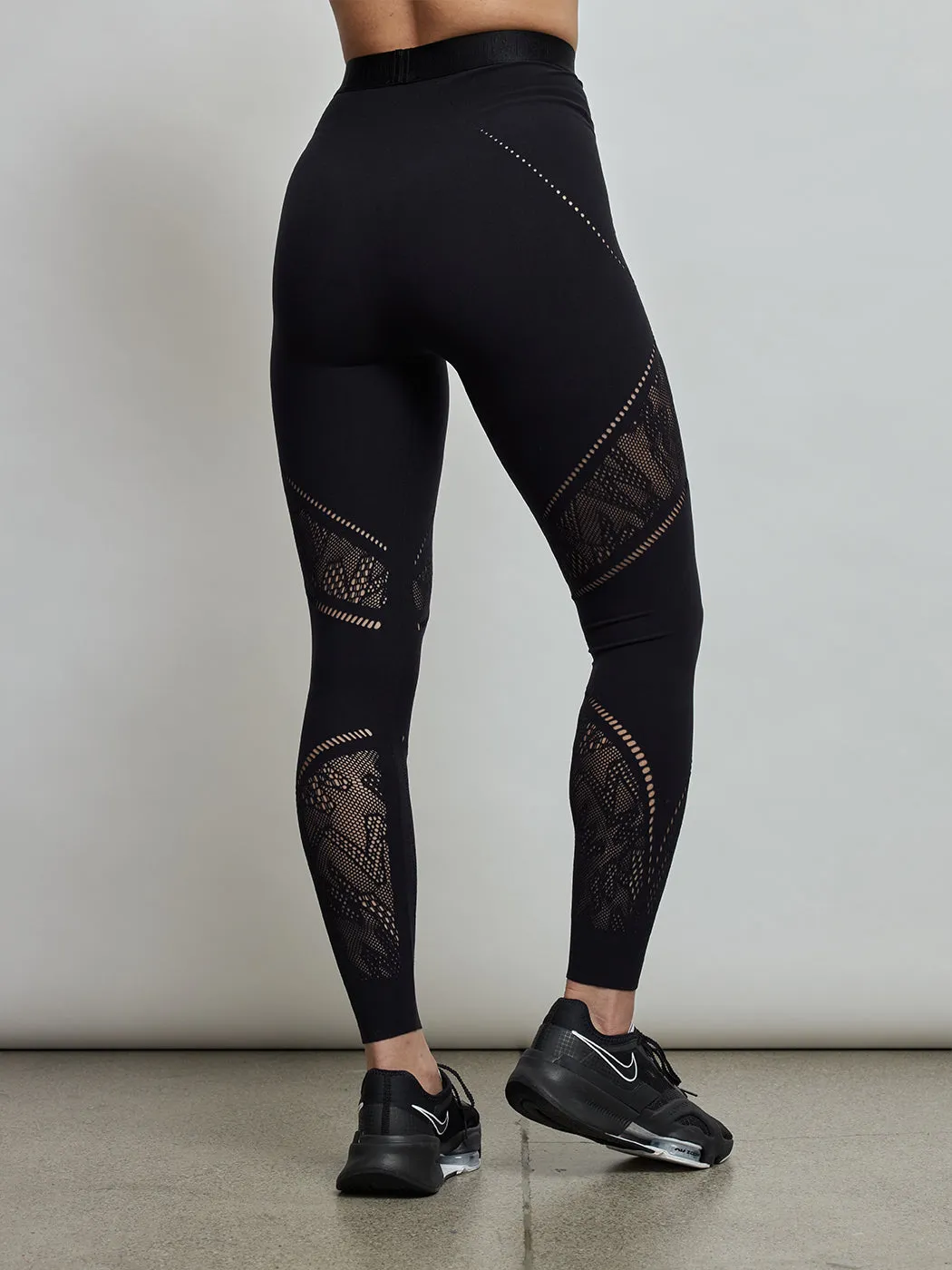 Sporty Logo Net Leggings - Black sold by Carbon38 product image thumbnail 5