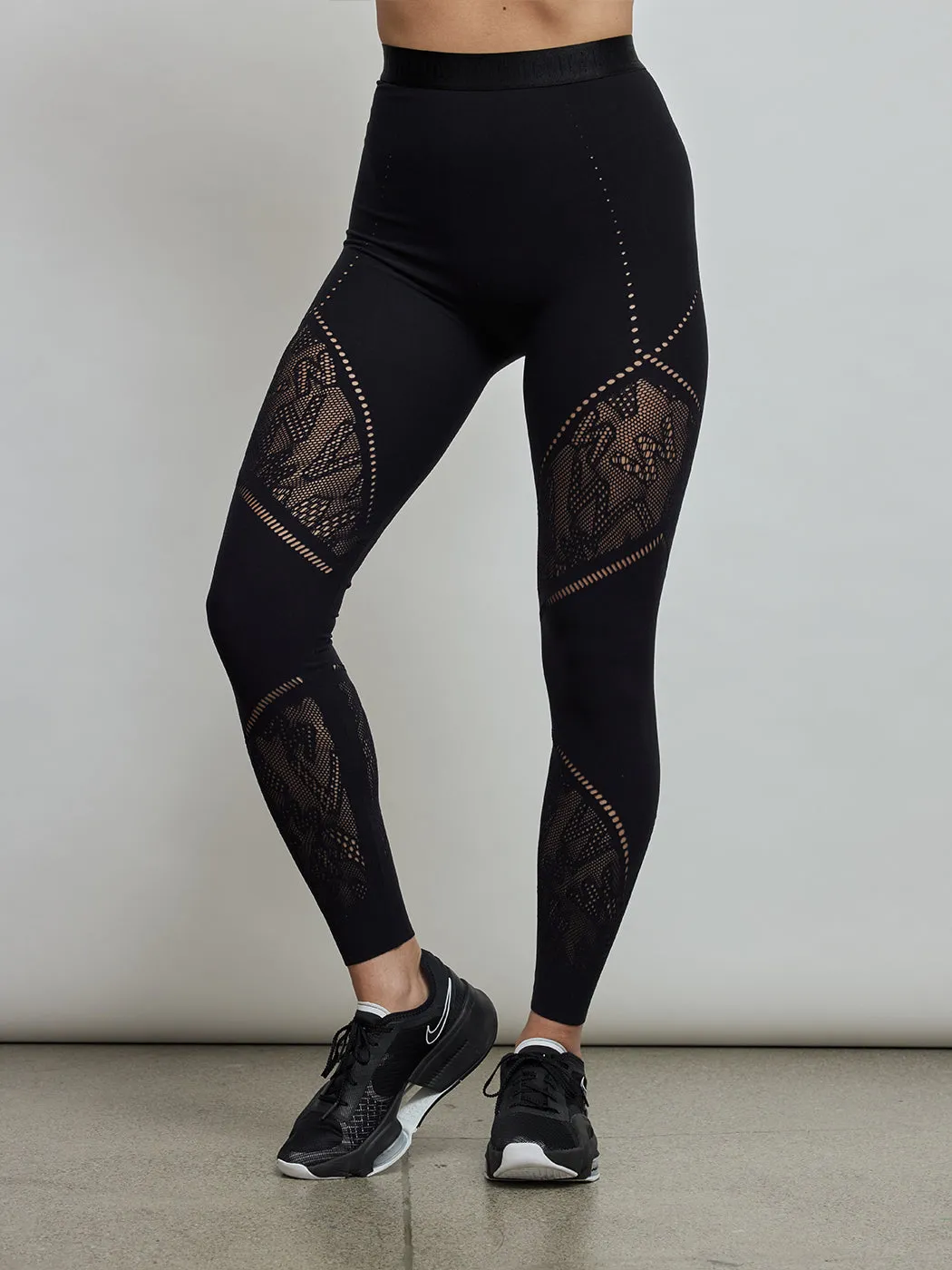 Sporty Logo Net Leggings - Black sold by Carbon38 product image thumbnail 4