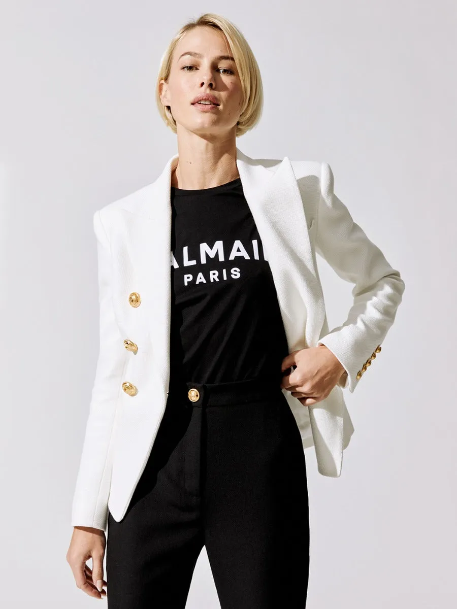 6 Button Cotton-pique Jacket - 0Fa Blanc sold by Carbon38 product image thumbnail 3