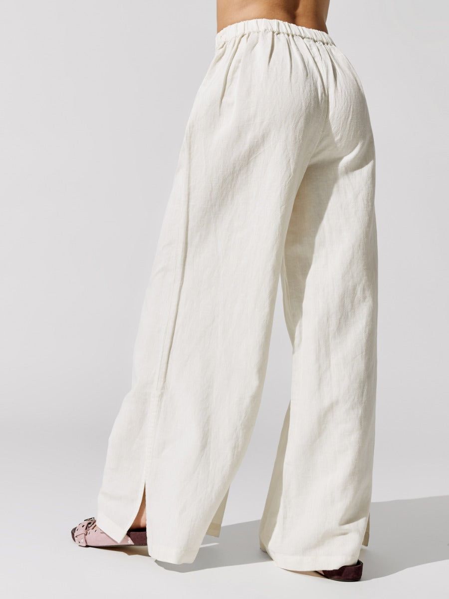 Linen Side Split Drawstring Pants - Off White sold by Carbon38 product image thumbnail 4