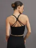 Ribbed Cami Bra - Black sold by Carbon38
