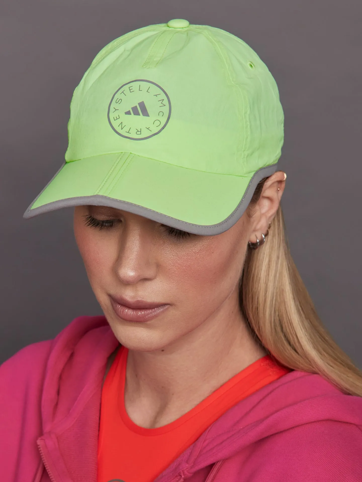adidas by Stella McCartney Run Cap - Green Spark/Dove Grey sold by Carbon38