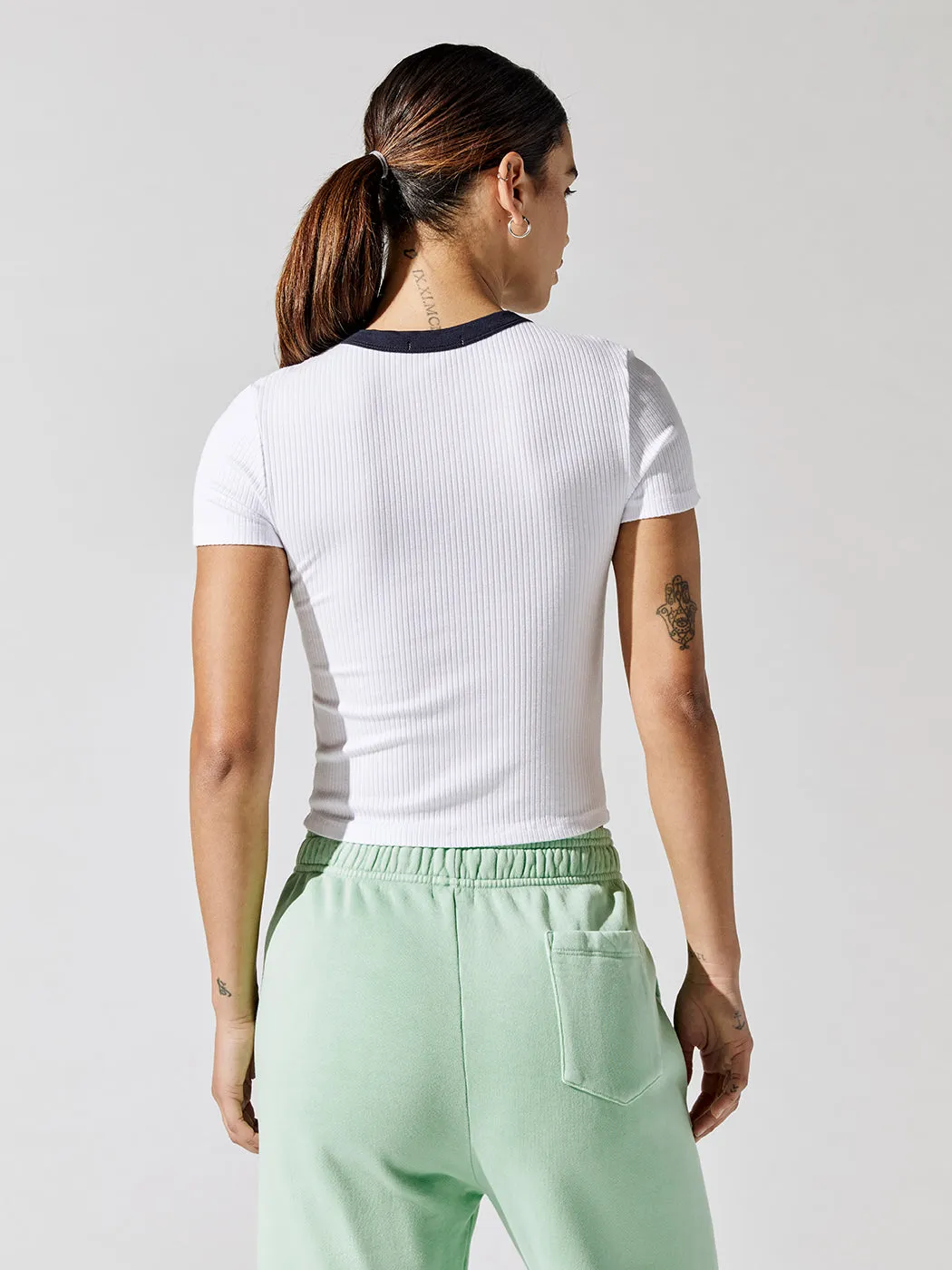 Colorblock Fitted Tee - White Ink sold by Carbon38 product image thumbnail 2