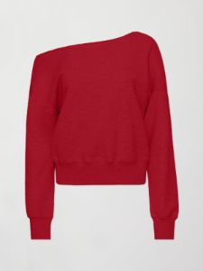 Off Shoulder Sweatshirt in French Terry - Haute Red sold by Carbon38