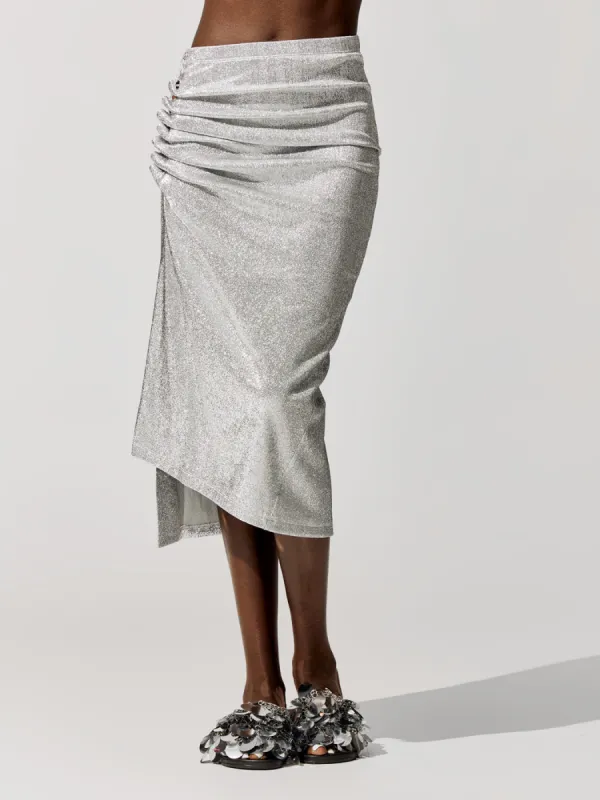 Jupe Silver Lurex Skirt - Silver sold by Carbon38
