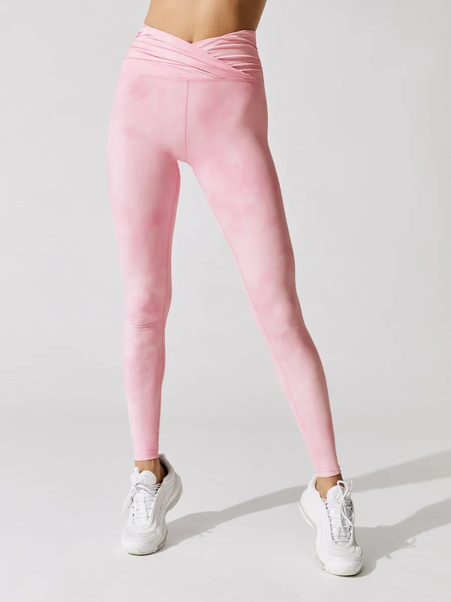 Eagle Pose Legging - Pink Tie Dye sold by Carbon38