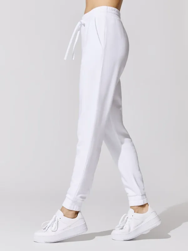 French Terry Jogger Pant - White sold by Carbon38