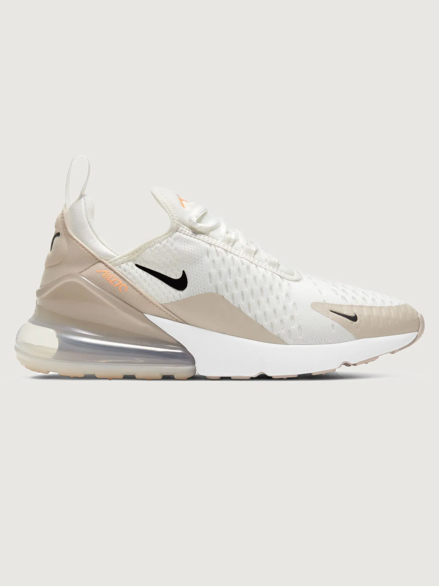 Nike Air Max 270 - Summit White/Black-Desert Sand sold by Carbon38