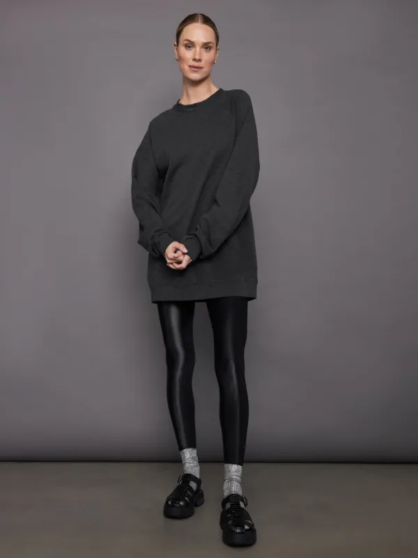 Oversized Raglan Sleeve Tailored Terry Mini Dress - Heather Grey sold by Carbon38