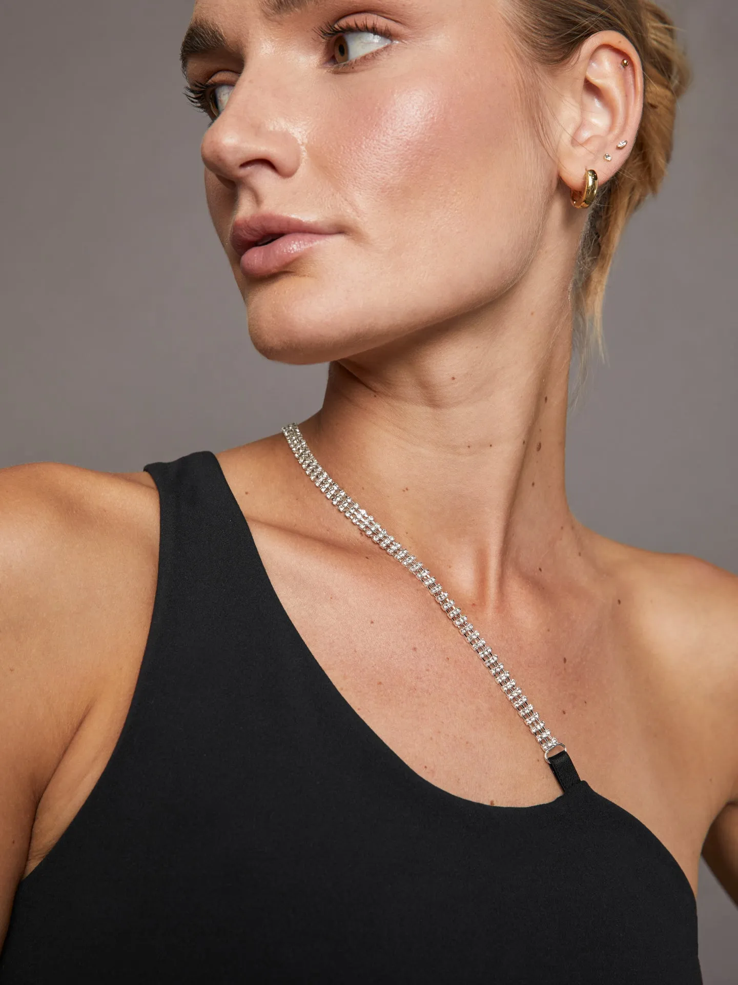 Rhinestone One Shoulder Tank - Black sold by Carbon38 product image thumbnail 4