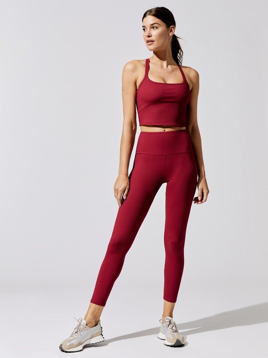 Ribbed Regular Rise 7/8 Legging - Ruby Red sold by Carbon38 product image thumbnail 5