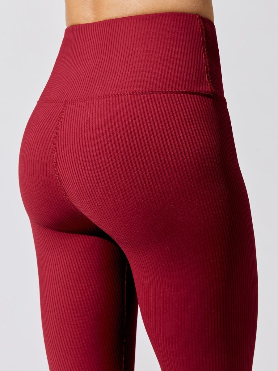 Ribbed Regular Rise 7/8 Legging - Ruby Red sold by Carbon38 product image thumbnail 4