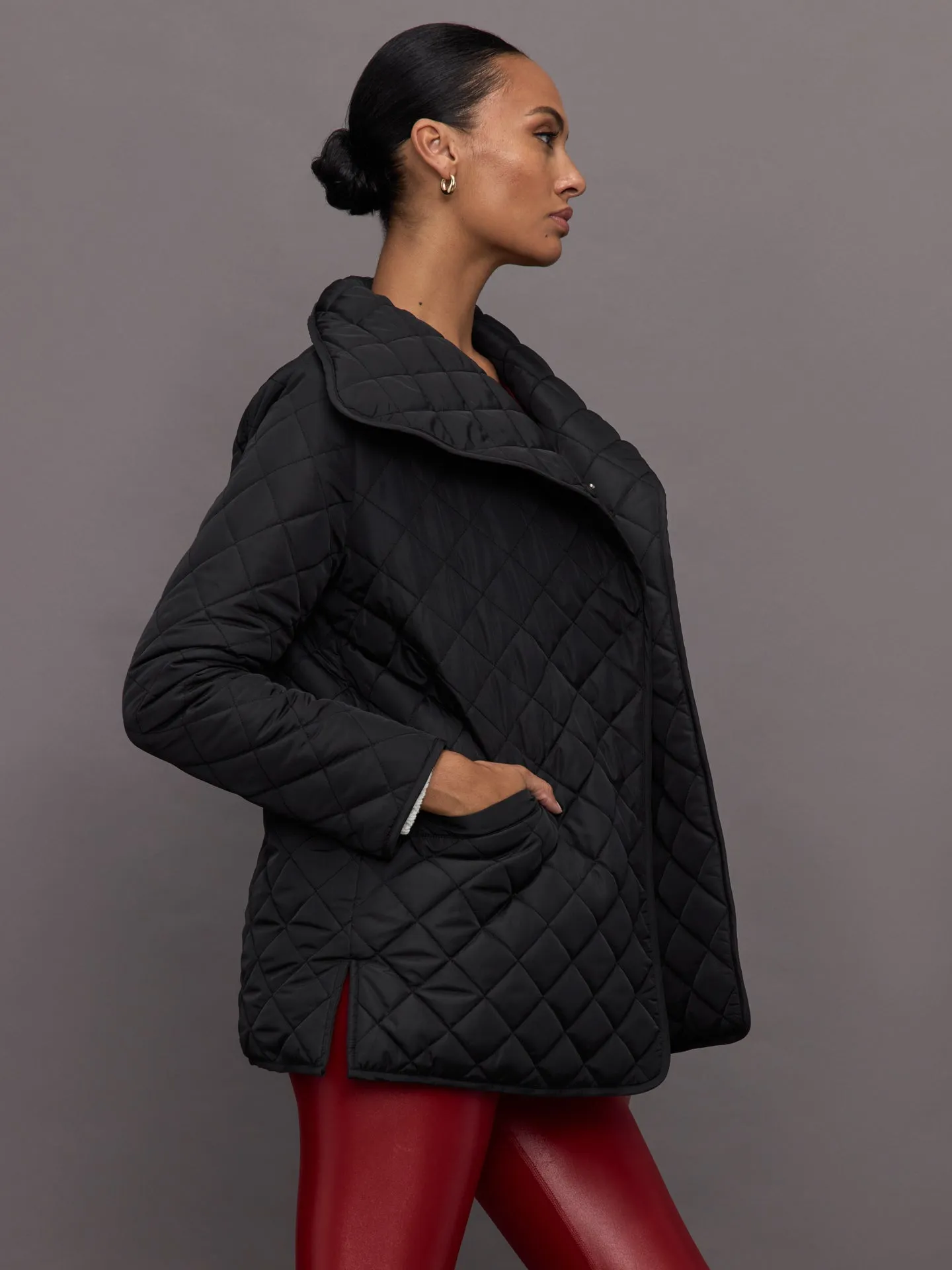 Quilted Car Coat - Black sold by Carbon38 product image thumbnail 3