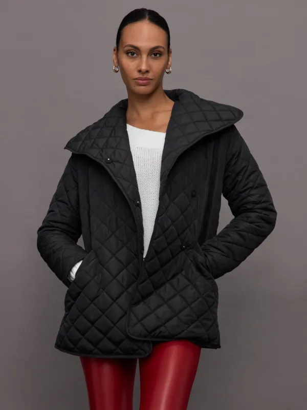 Quilted Car Coat - Black sold by Carbon38