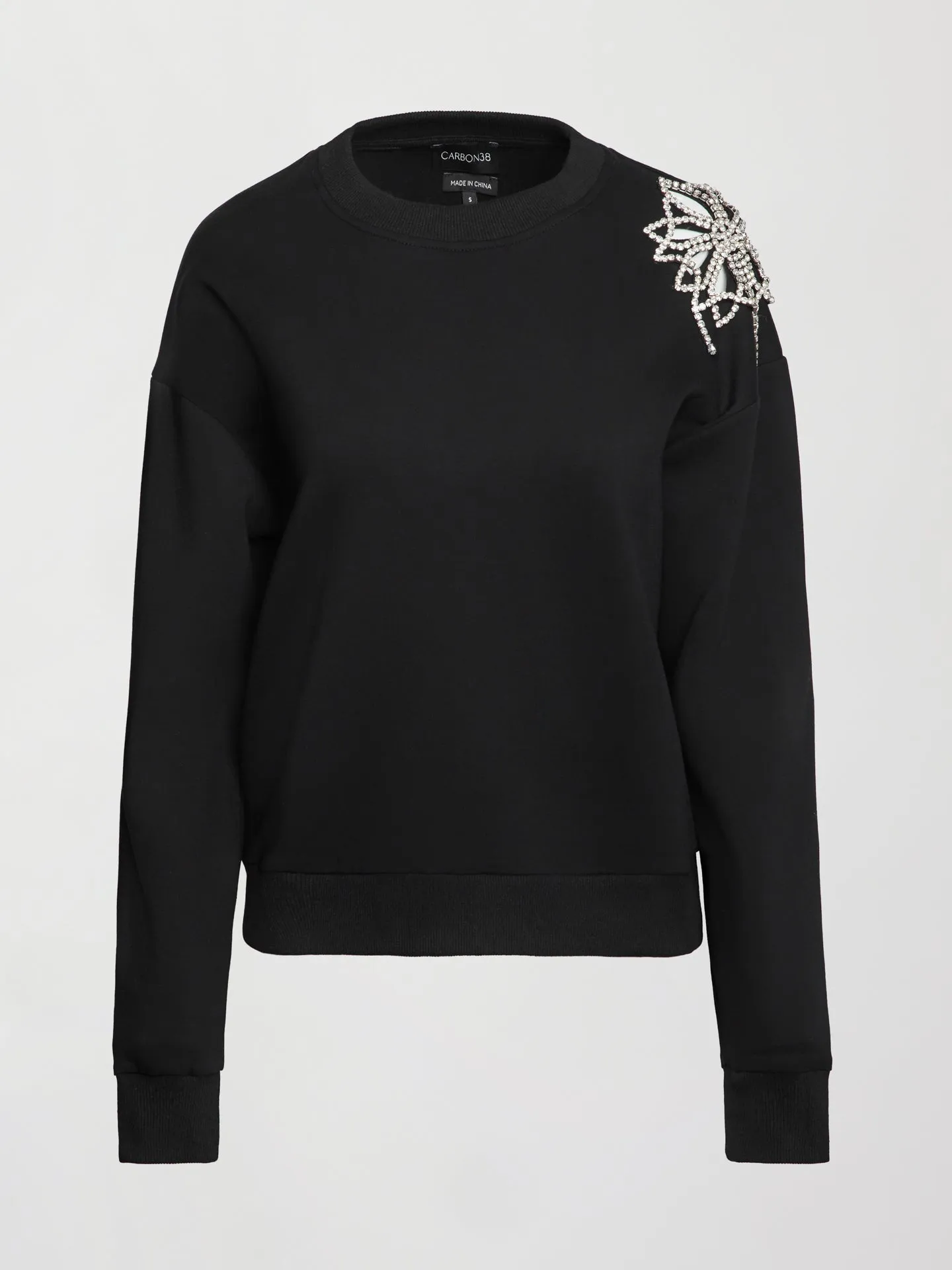 Rhinestone Cut Out Sweatshirt - Black sold by Carbon38 product image thumbnail 5