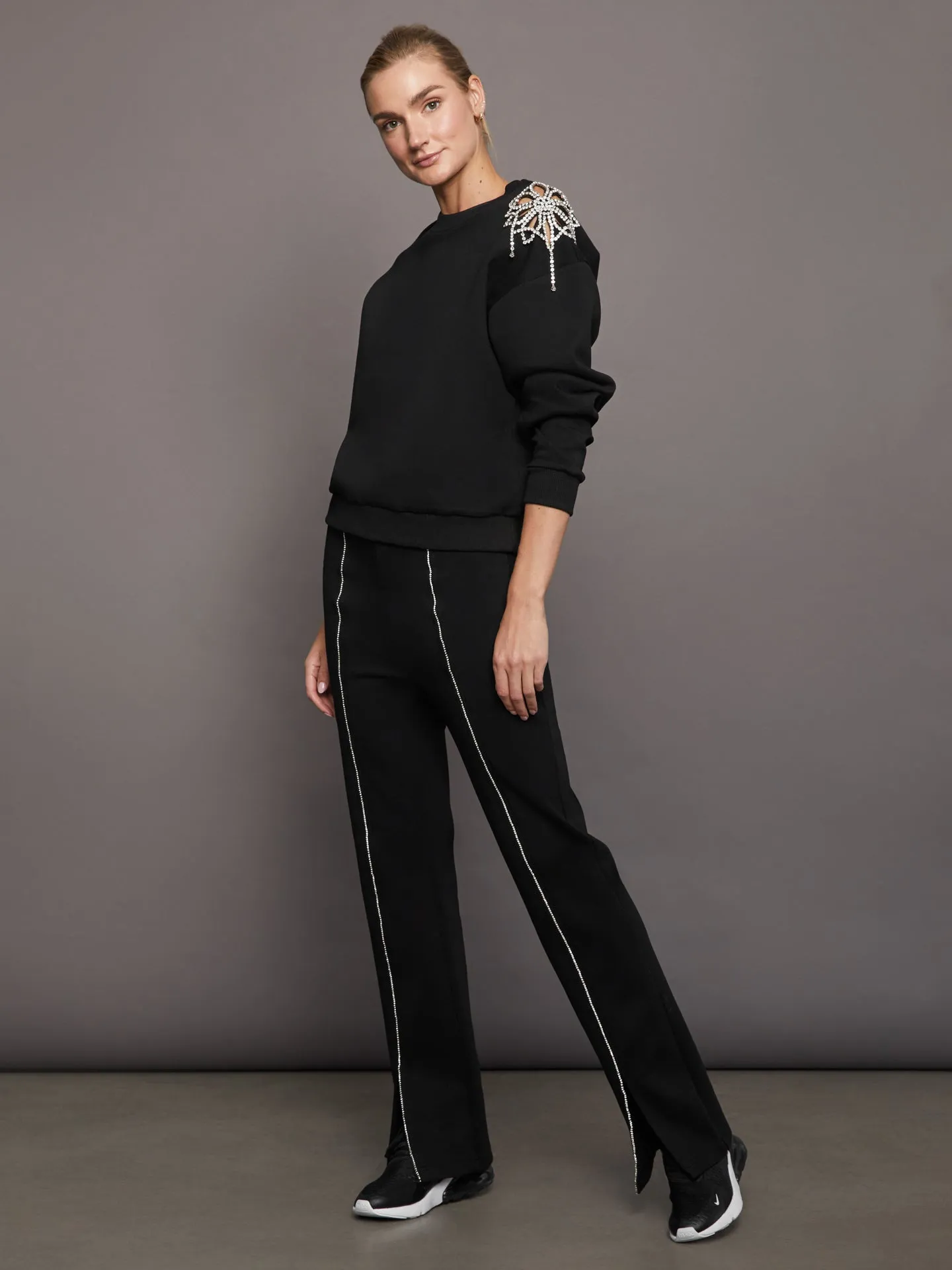 Rhinestone Cut Out Sweatshirt - Black sold by Carbon38 product image thumbnail 4