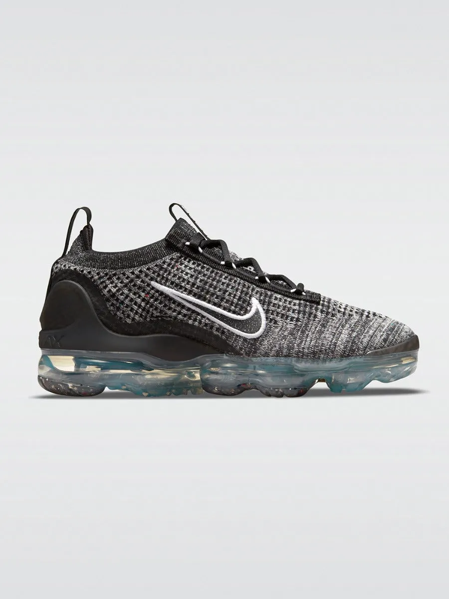 Air Vapormax 2021 Flyknit Sneaker - Black/Black-White-Metallic Silver sold by Carbon38
