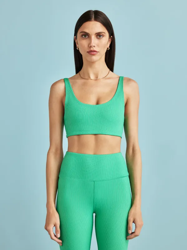 Ribbed Bra - Digital Green sold by Carbon38