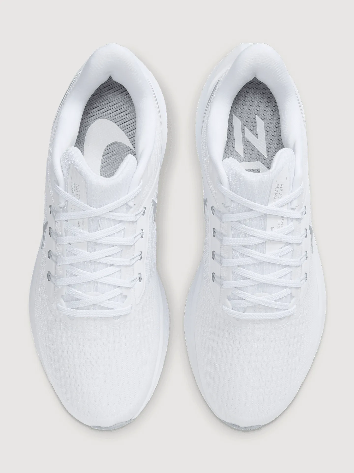 Nike Air Zoom Pegasus 39 - WHITE/METALLIC SILVER-PURE PLATINUM sold by Carbon38 product image thumbnail 3
