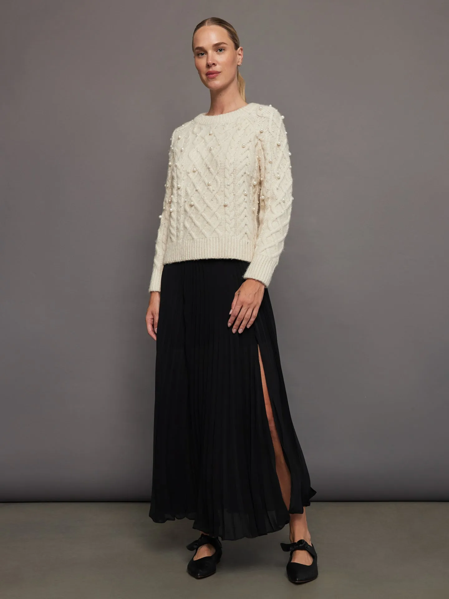 Pearl Embellished Sweater - Winter White sold by Carbon38 product image thumbnail 5