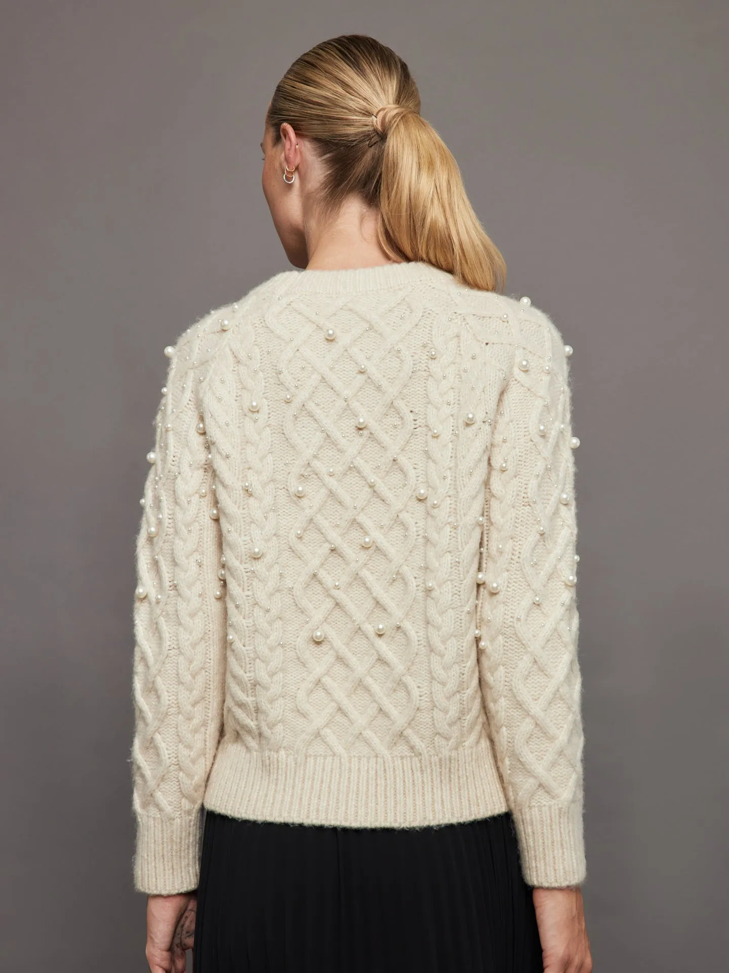 Pearl Embellished Sweater - Winter White sold by Carbon38 product image thumbnail 3