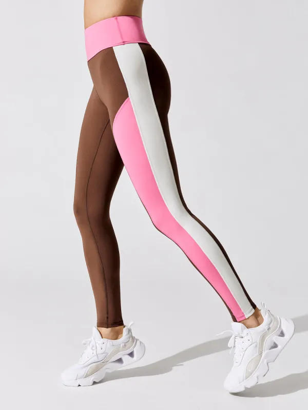 Side Split Blocked Legging - Deep Brown Combo sold by Carbon38