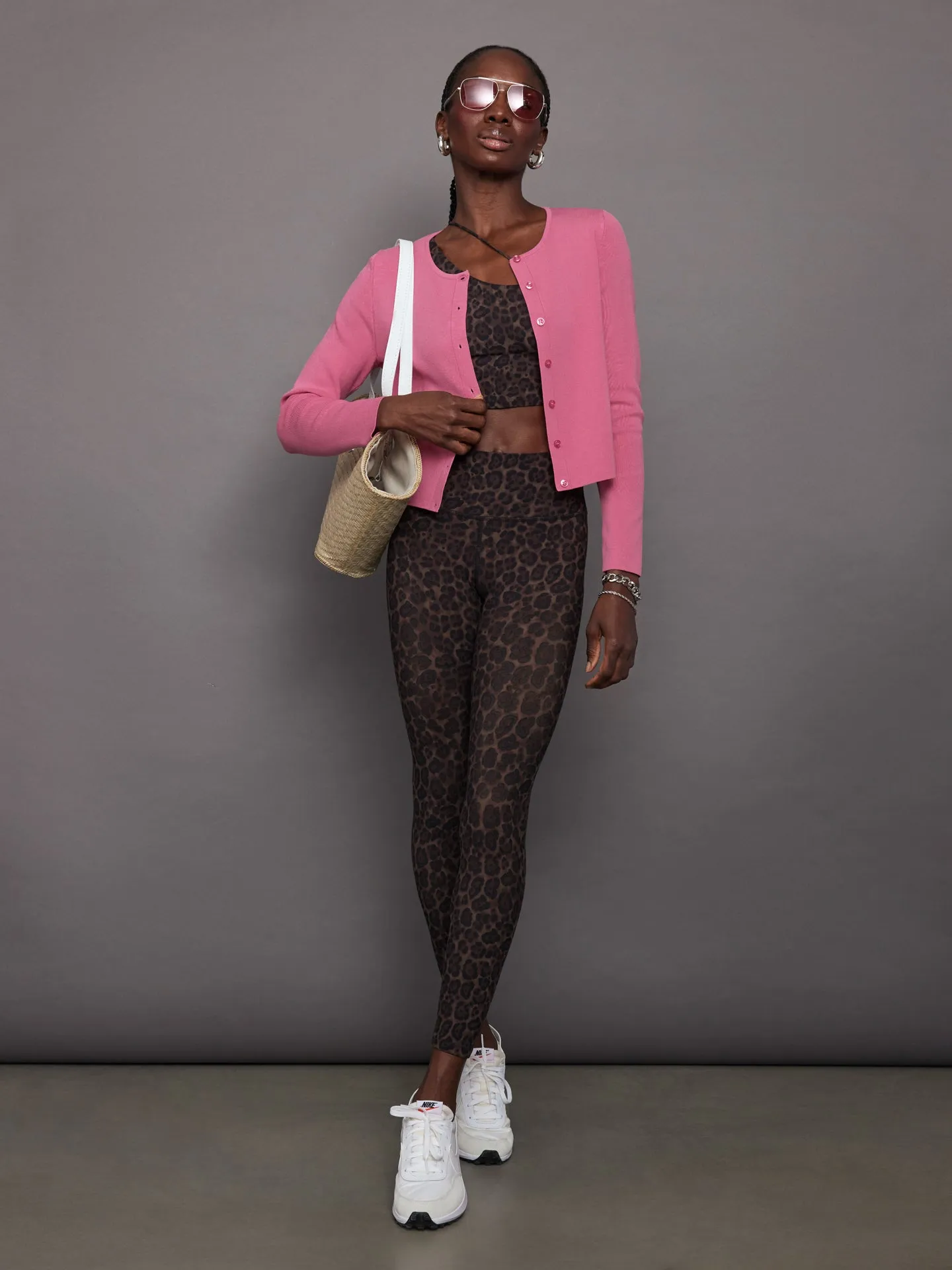 Eva Cropped Crew Neck Cardi - Shocking Pink sold by Carbon38 product image thumbnail 2