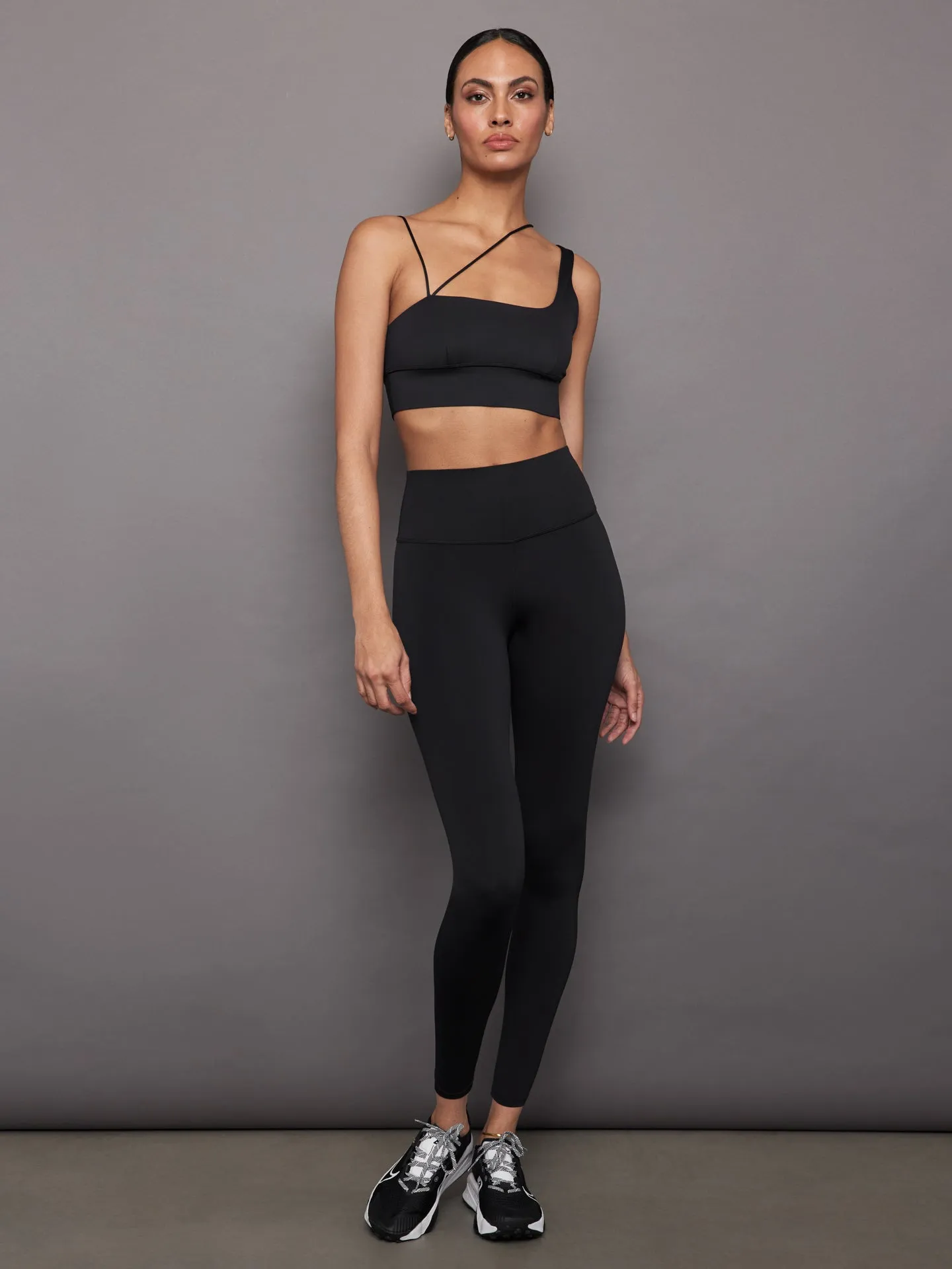 Asymmetrical Strappy Bra in Diamond Compression - Black sold by Carbon38 product image thumbnail 2