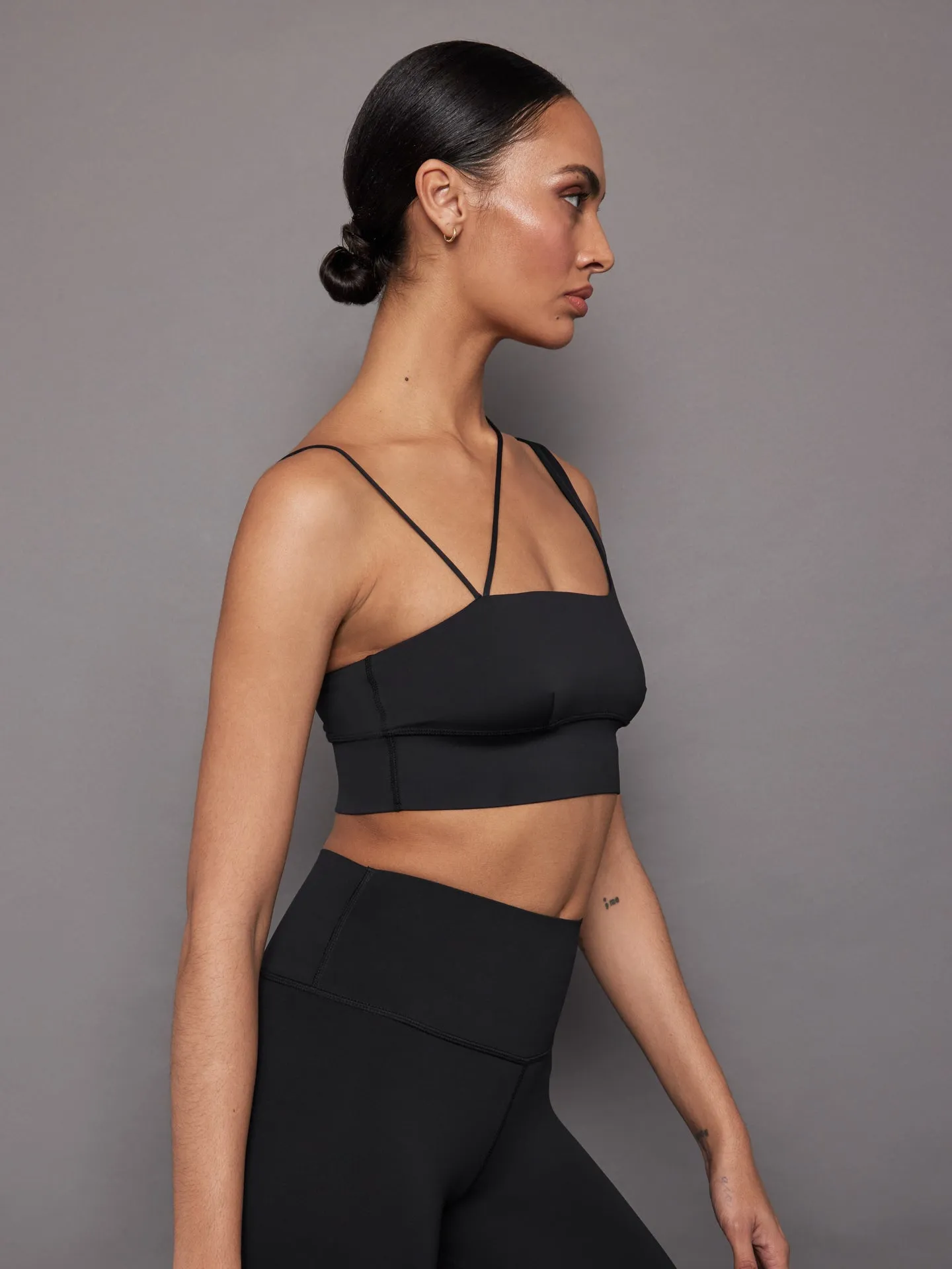 Asymmetrical Strappy Bra in Diamond Compression - Black sold by Carbon38 product image thumbnail 4