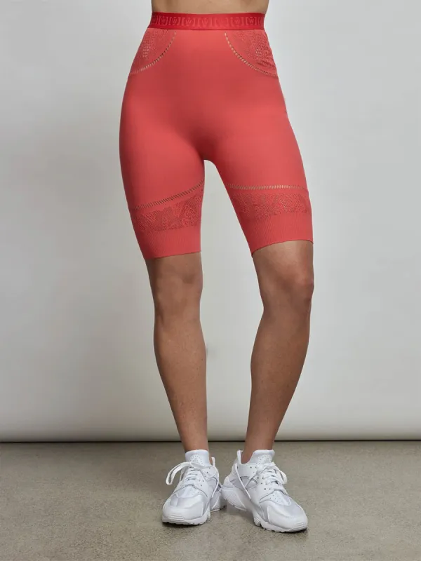 Sporty Logo Net Biker - Hibiscus made by Carbon38