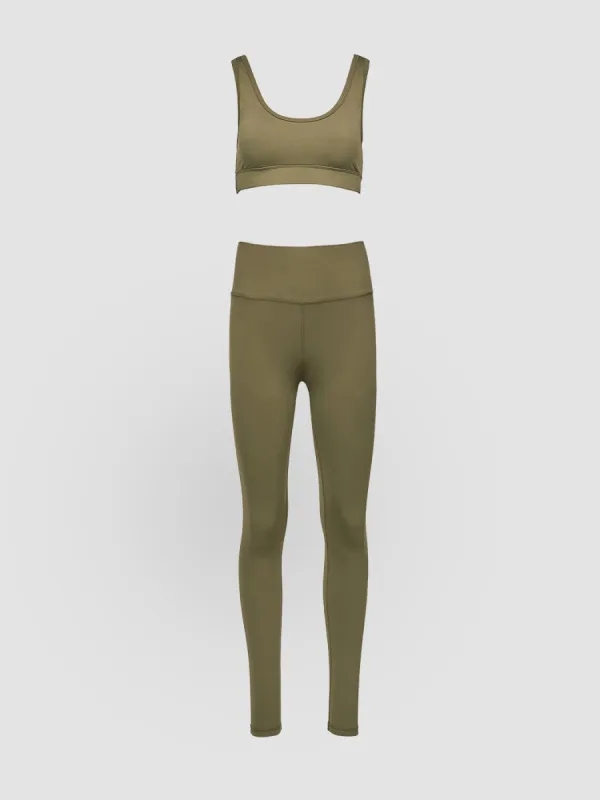 DIAMOND CUT OUT SCOOP BRA AND FULL LENGTH LEGGING BUNDLE sold by Carbon38