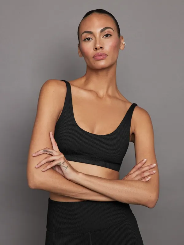 Ribbed Bra - Black sold by Carbon38