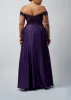 Dark Purple Curvy Lace and Satin Dress Mascara MC5192063 sold by Cargo
