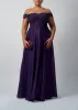 Dark Purple Curvy Lace and Satin Dress Mascara MC5192063 sold by Cargo