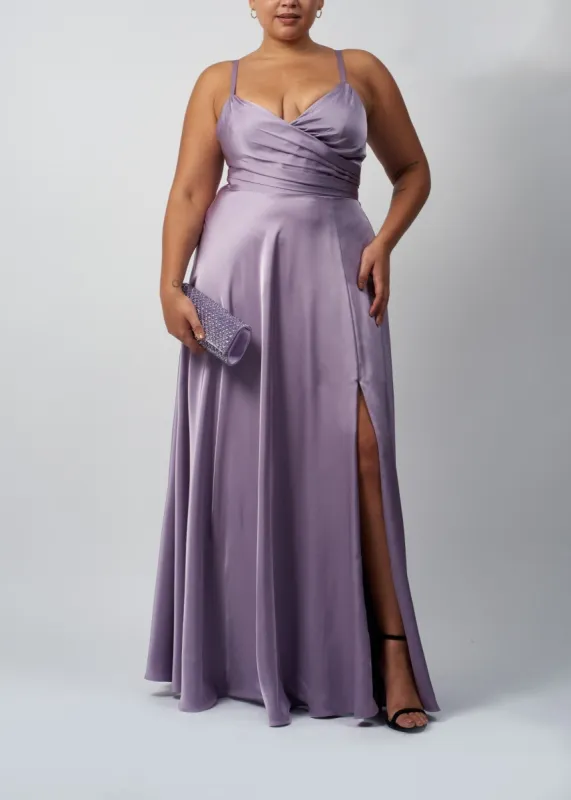 Sage Plus Size Pleated Satin Prom Dress MC519307 sold by Cargo